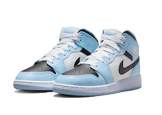 AIR JORDAN 1 MID SE ICE BLUE BLACK